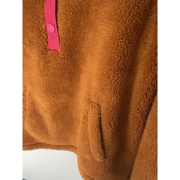 J. Crew Sherpa Jacket WOMENS M Pullover 1/4 Snap Thermal Pockets Boxy #AP705 - Picture 2 of 6